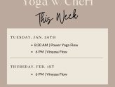 Yoga Schedule this week!
