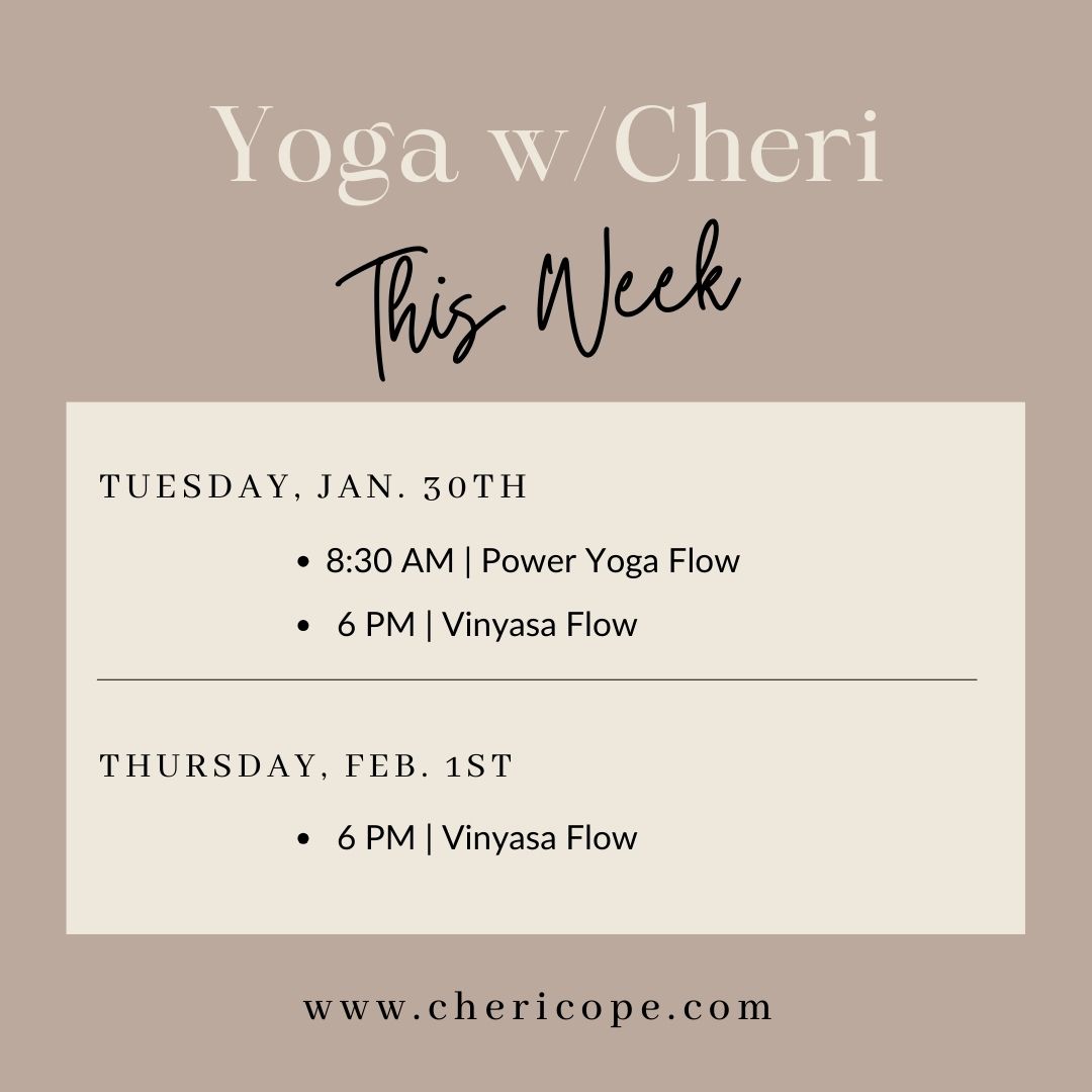 Yoga Schedule this week!