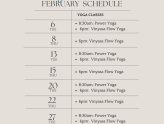 February Yoga Class Offerings!