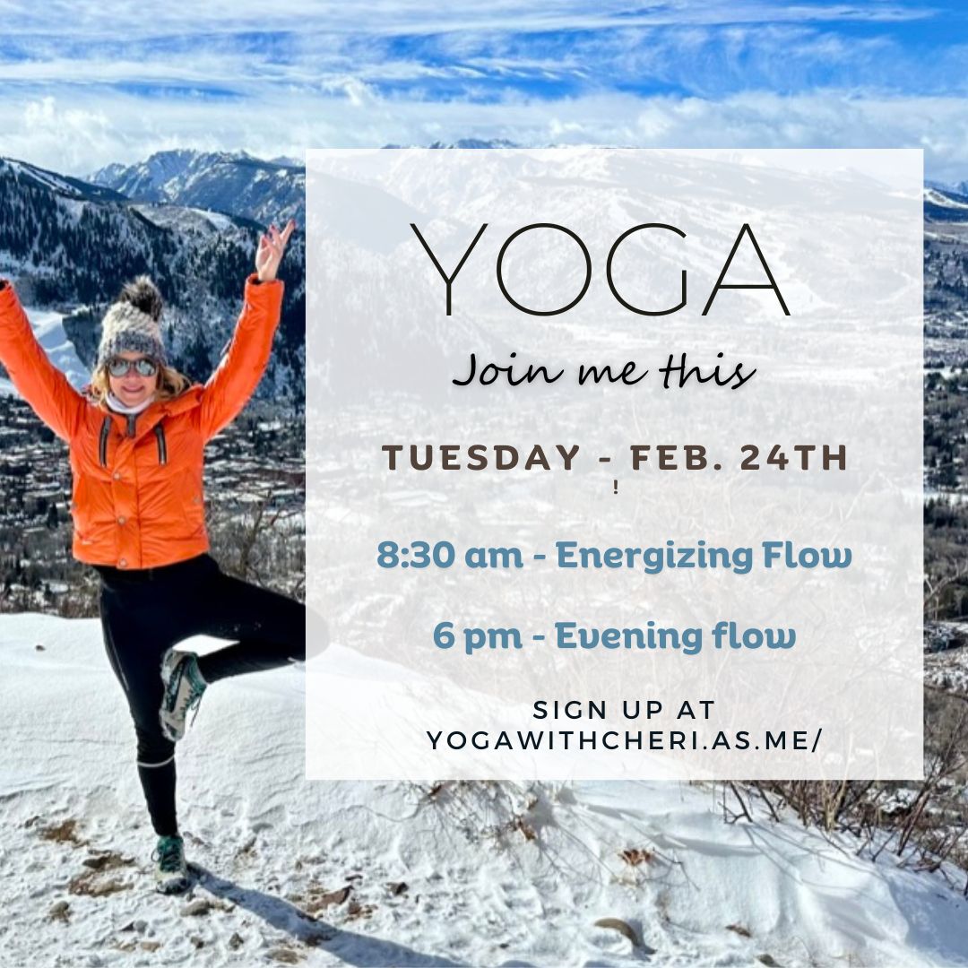 Join me for yoga on Tuesday, Feb. 24th!  Before my mid-winter break!