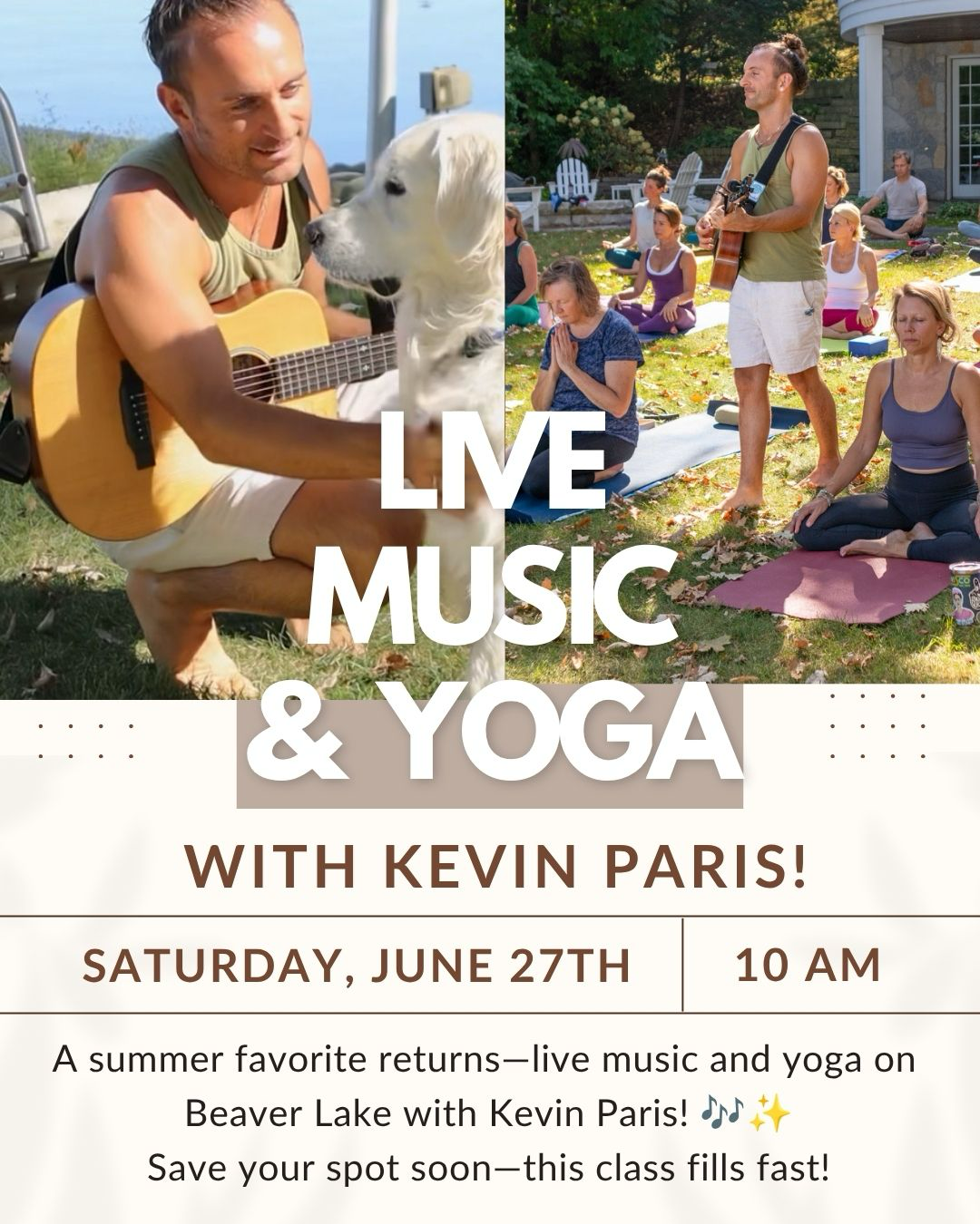 Live Music & Lakeside Yoga - w/Kevin Paris